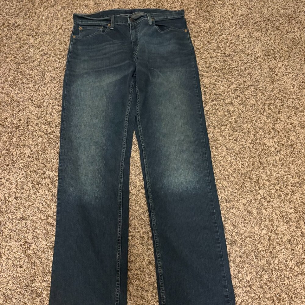 Levi's 559 Relaxed Straight Jeans W33 L34 Dark Blue Denim Factory Fade Zip Fly